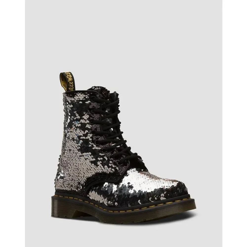 Dr Martens 1460 Pascal Reversible Sequin Black Boots kids size 5